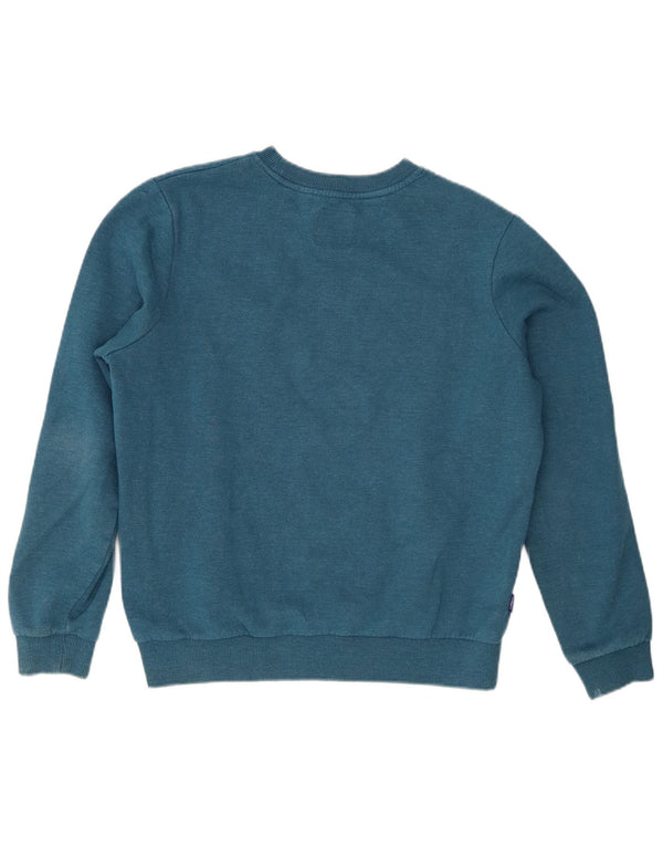 Superdry Sweat-shirt surdimensionné graphique pour femme UK 10 petit coton bleu