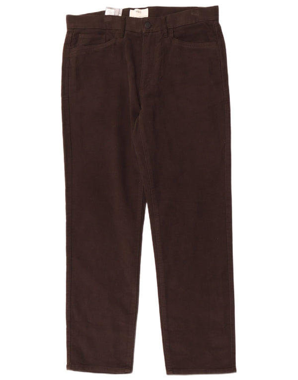 Pantaloni casual dritti vestibilità regolare da uomo Marks & Spencer W34 L31 Marrone