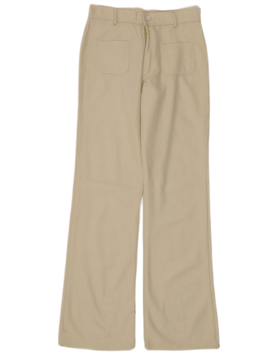 VINTAGE Womens Bootcut Casual Trousers W30 L34 Beige