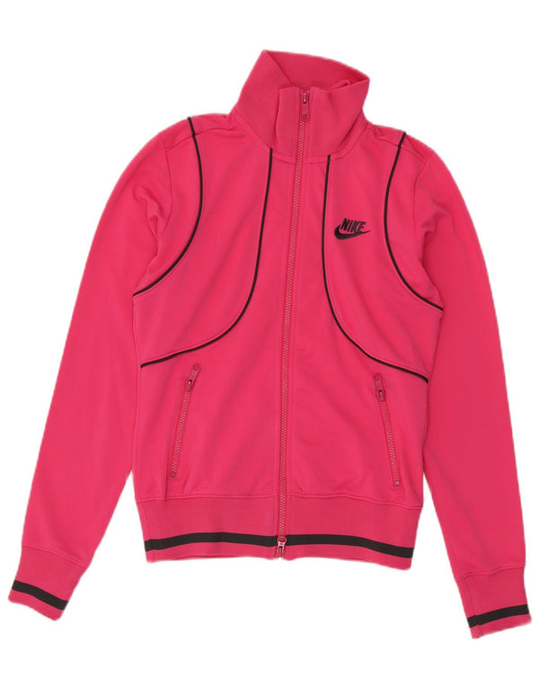 Giacca da tuta da donna Nike UK 8/10 Small Rosa Poliestere color block