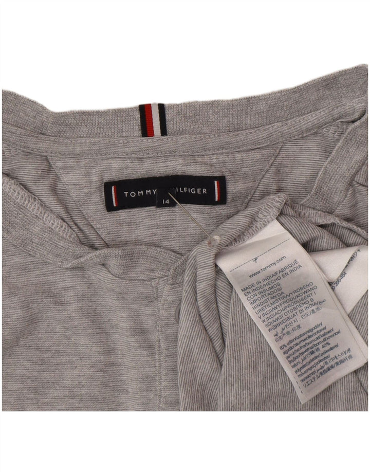Tommy Hilfiger Boys Top Langærmet 13-14 År Grå Bomuld