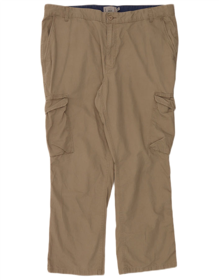 Marks & Spencer Mens Regular Fit Cargo Trousers W40 L29 Beige Cotton