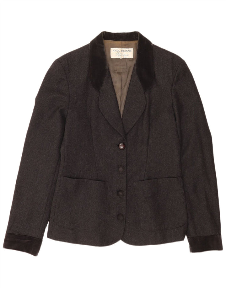 Anna Molinari Dame 4-knaps blazerjakke IT 42 Medium Grey Colourblock