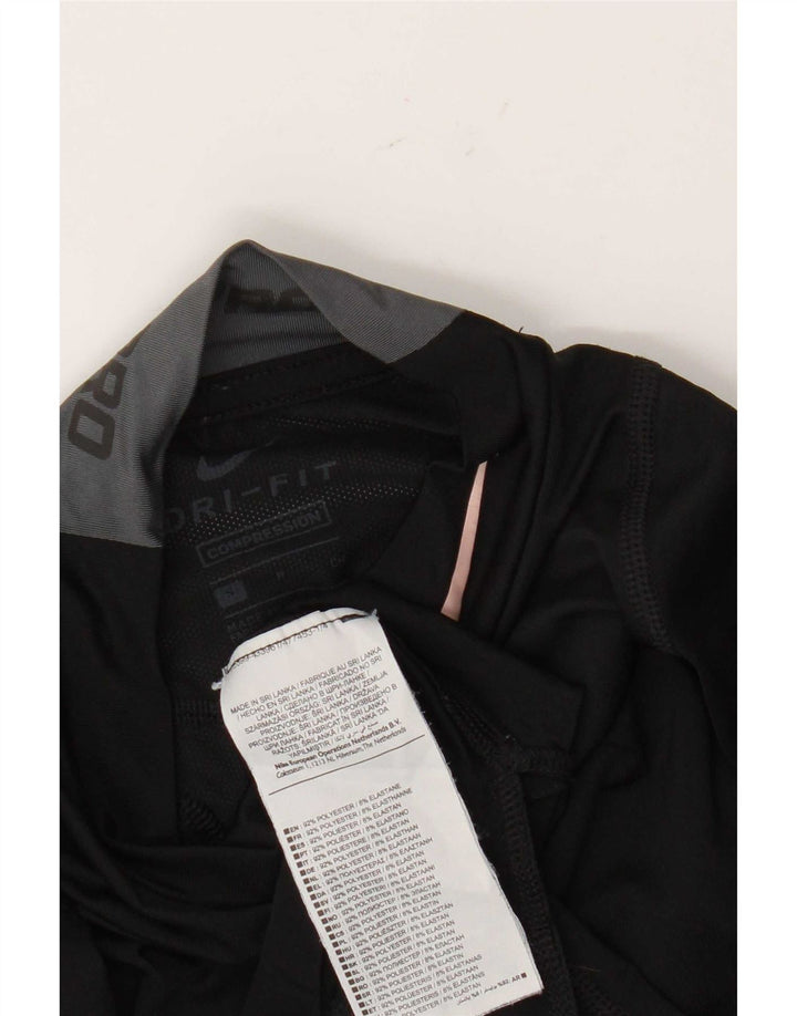 Nike Top a compressione da donna a manica lunga UK 10 Small Nero Poliestere
