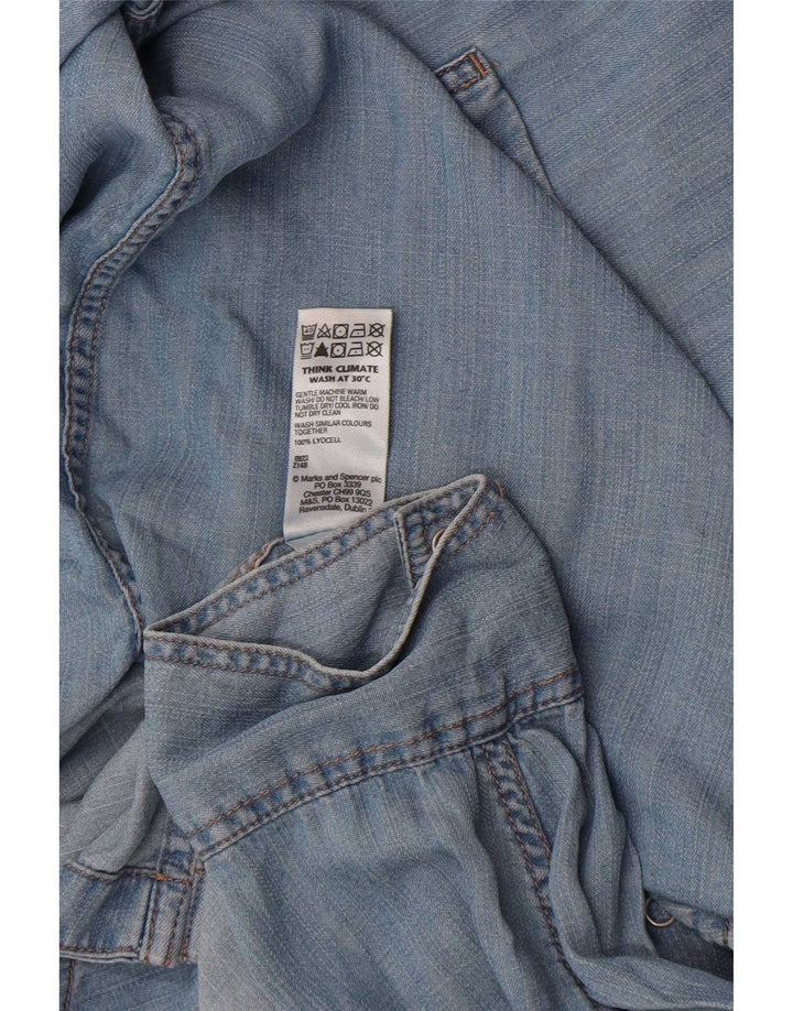 Marks & Spencer Womens Denim Shirt UK 18 XL Blue Lyocell