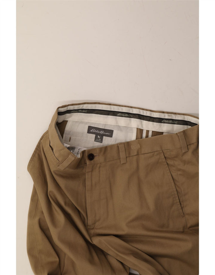 EDDIE BAUER Mens Slim Chino Trousers W34 L34 Beige Cotton Vintage Eddie Bauer and Second-Hand Eddie Bauer from Messina Hembry 