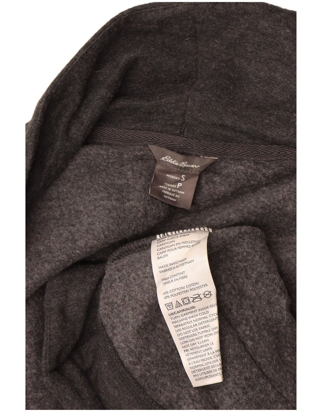 Eddie Bauer Damen-Strickjacke, übergroß, offen, Gr. 10, Größe S, Grau, Baumwolle