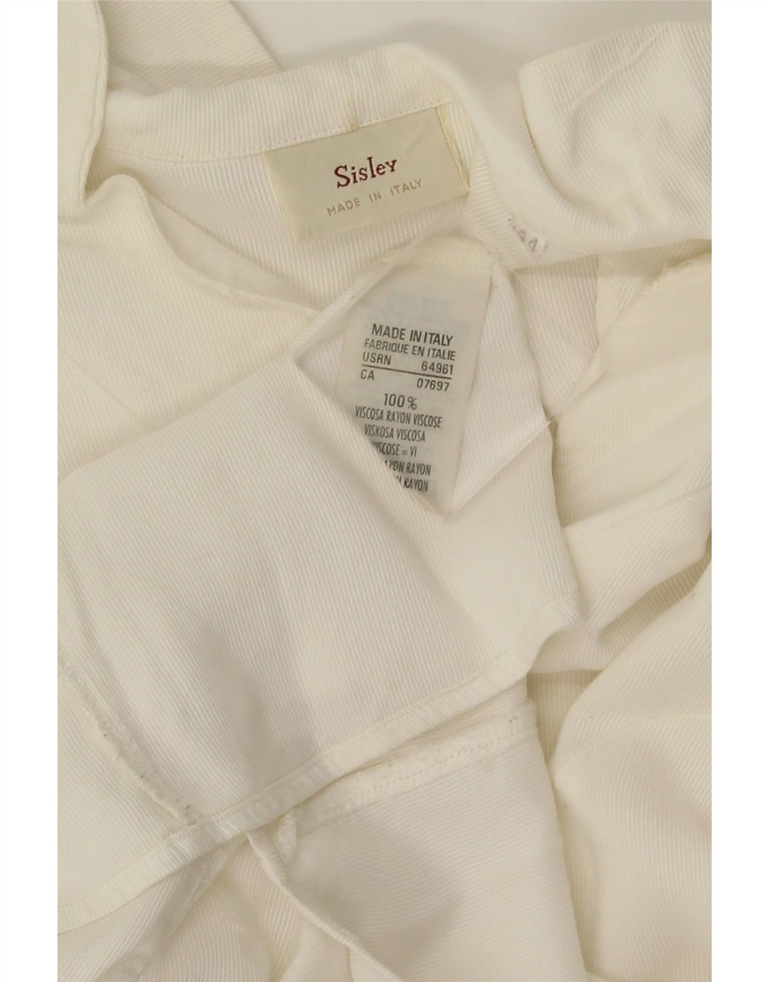 Sisley Dame Shirt Bluse IT 44 Medium White Viscose