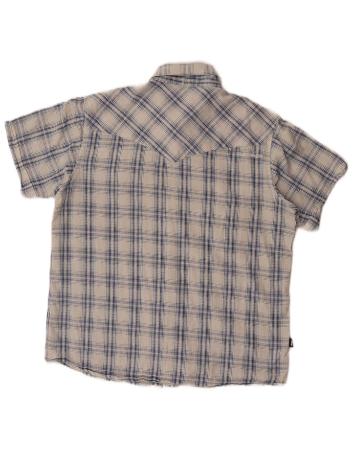 Camicia a maniche corte da uomo Quiksilver a quadri piccoli blu
