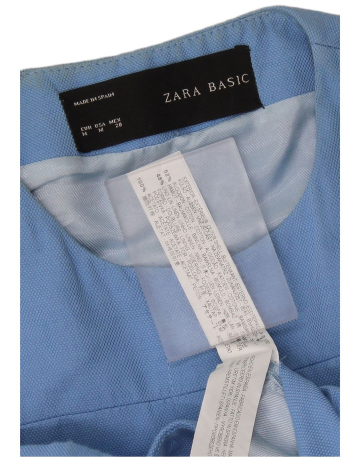 Zara Womens Overcoat UK 12 Medium Blue Cotton
