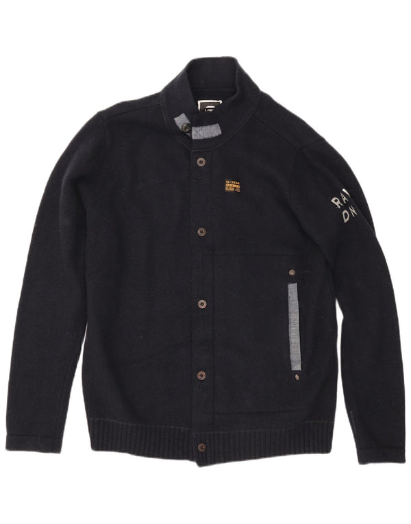 Pulover cardigan grafic pentru bărbați G-Star XL, lână de miel bleumarin