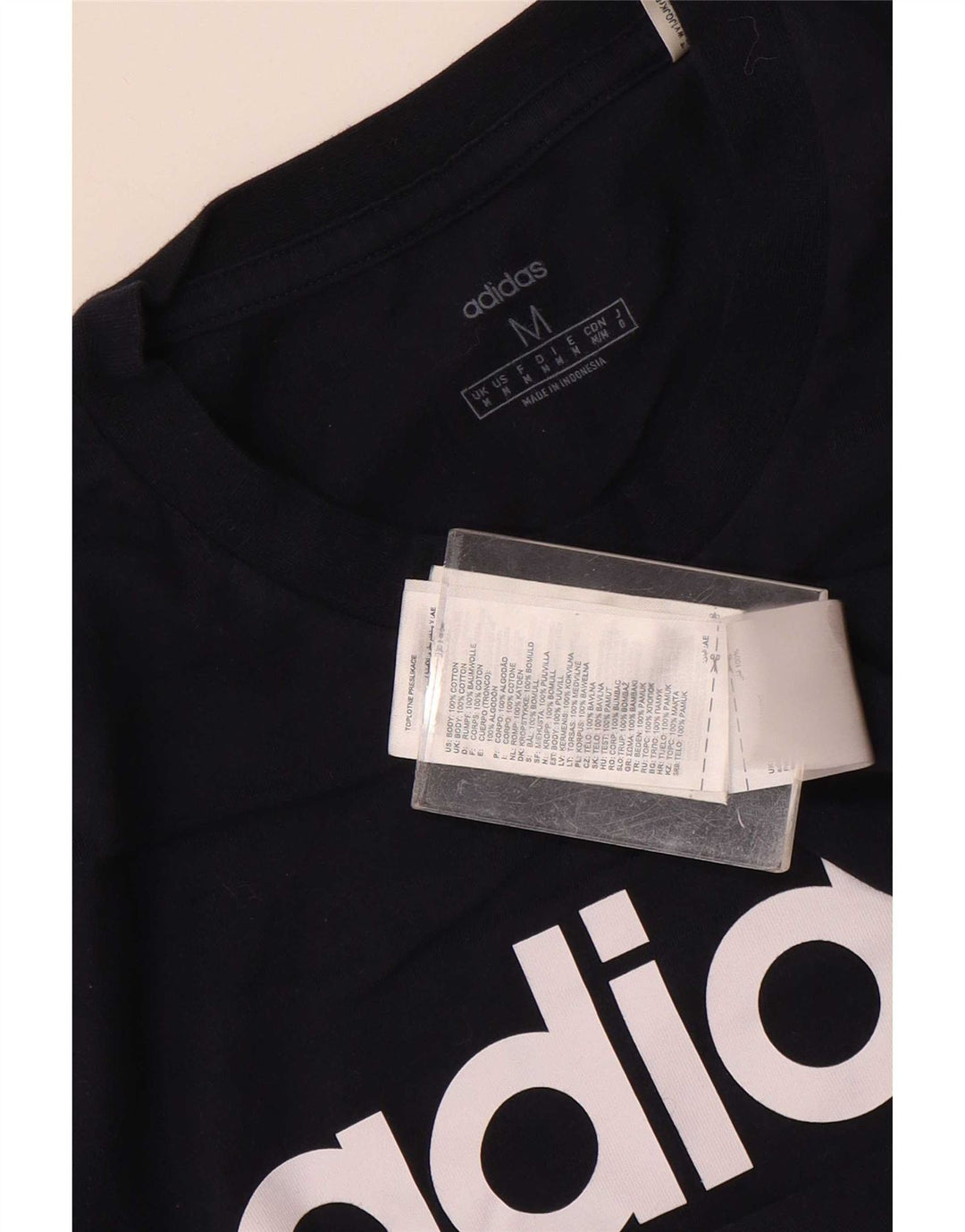 Adidas Mens Graphic T-Shirt Top Medium Navy Blue Cotton