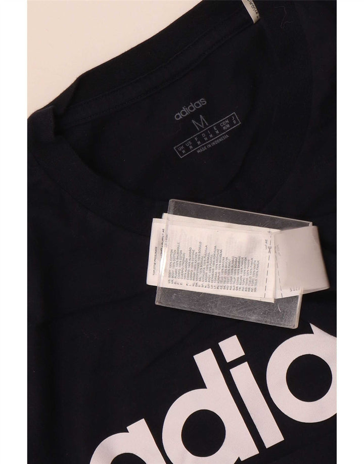 Adidas Mens Graphic T-Shirt Top Medium Navy Blue Cotton