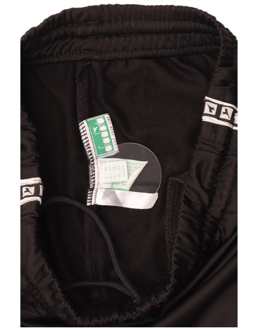 Diadora Mens Graphic Tracksuit Trousers UK 36 Small  Black Polyester