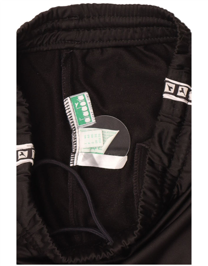 Diadora Mens Graphic Tracksuit Trousers UK 36 Small  Black Polyester