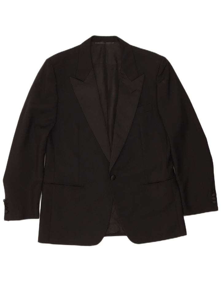 Giacca blazer da uomo a 1 bottone Gemelli UK 42 XL lana nera
