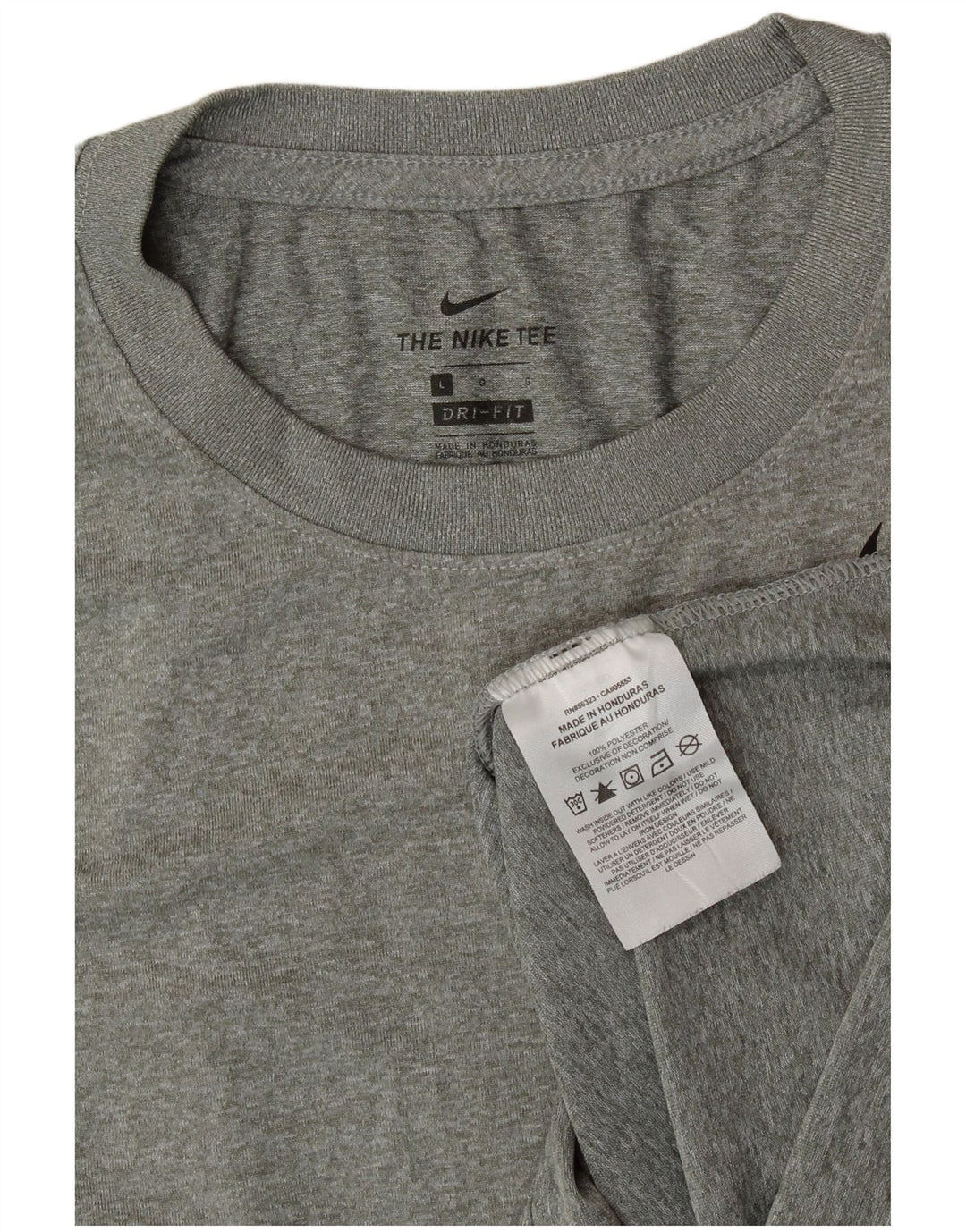 NIKE Womens Dri Fit T-Shirt Top UK 14 Large Grey Polyester