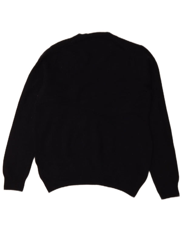 Marks & Spencer Mens V-Neck Jumper Sweater Small Navy Blue Lambswool