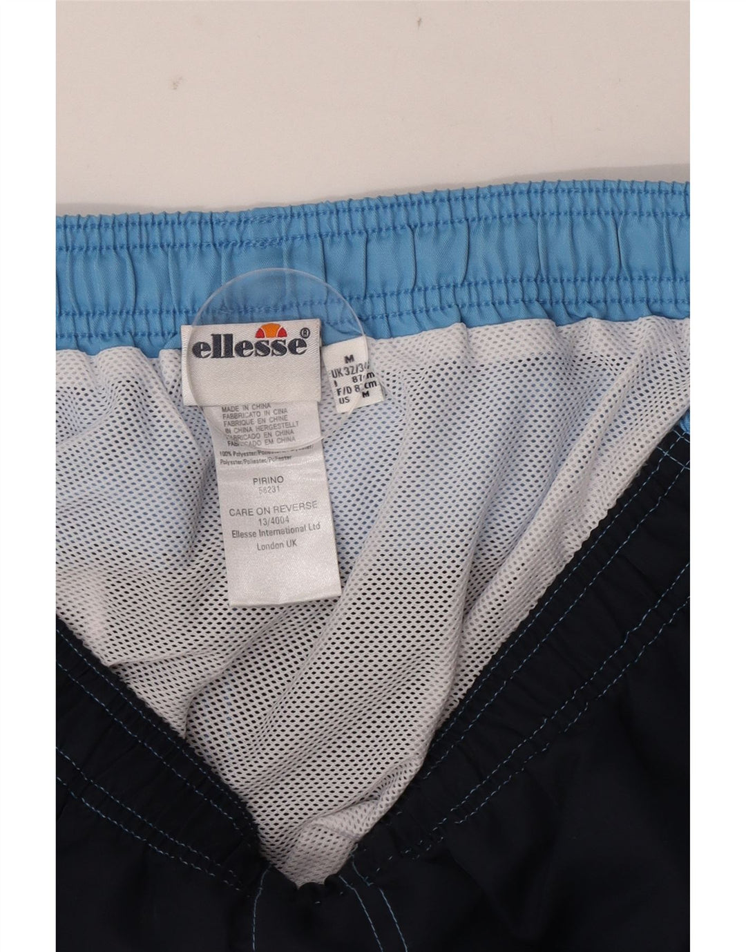 Pantaloncini da bagno grafici da uomo Ellesse, poliestere color block medio blu navy