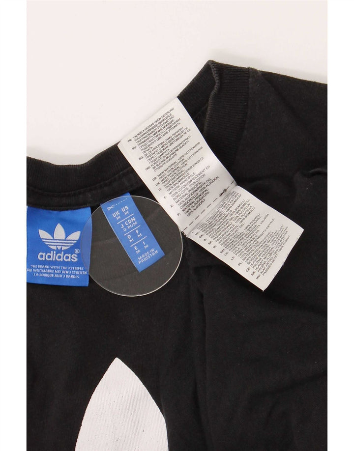 Adidas Herre grafisk T-shirt Top Medium Sort Bomuld