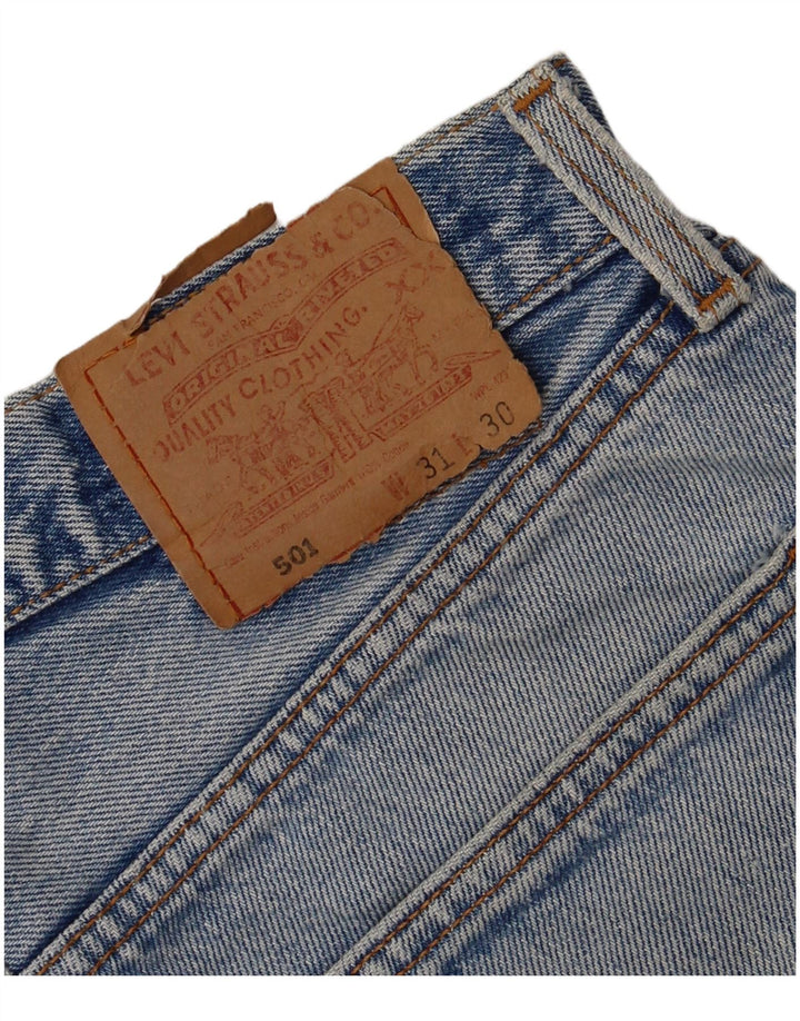 Levi's Womens 501 Distressed Mini denim nederdel W31 Medium Blue Bomuld