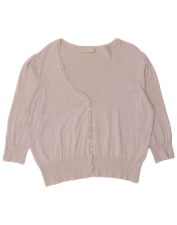 Marks & Spencer Damen Strickjacke mit 3/4-Ärmeln, UK 20 2XL, rosa Viskose