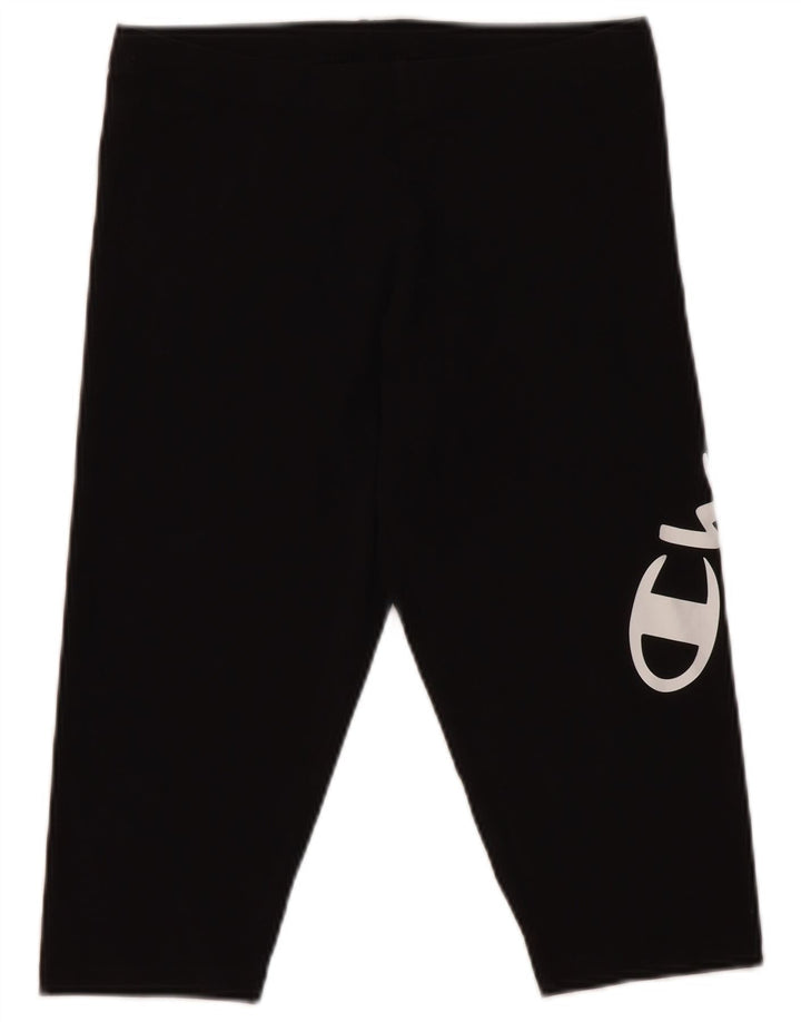 Champion Womens Graphic Capri Leggings UK 10 Small Black
