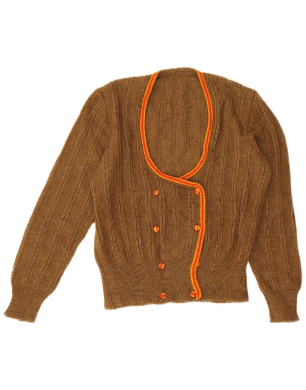 Vintage Damen Cardigan Pullover UK 14 Medium Beige