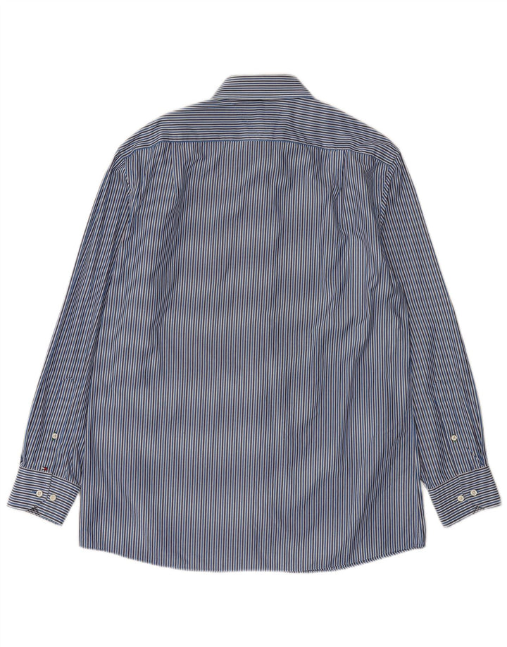 Tommy Hilfiger Mens Shirt Size 16 Large Blue Pinstripe