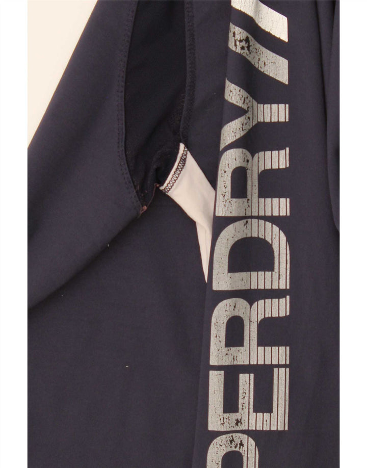 Top grafico da donna a maniche lunghe Superdry UK 12 color block blu navy medio