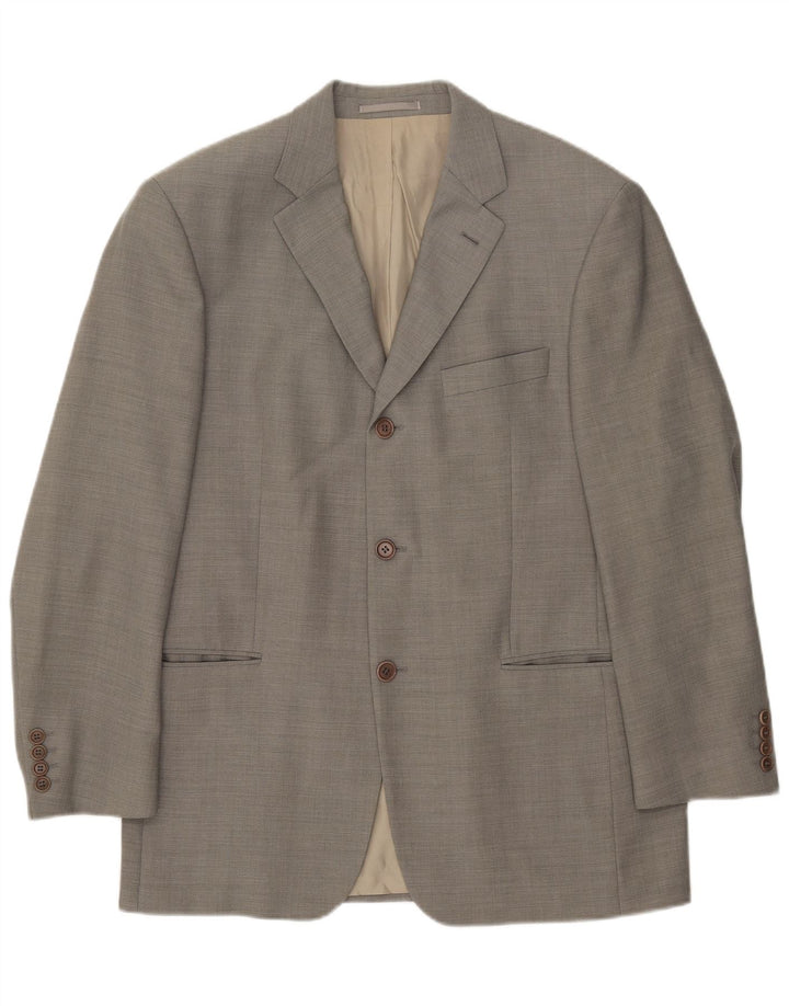 Hugo Boss Mens 3 Button Blazer Jacket EU 50 Large Grey Wool