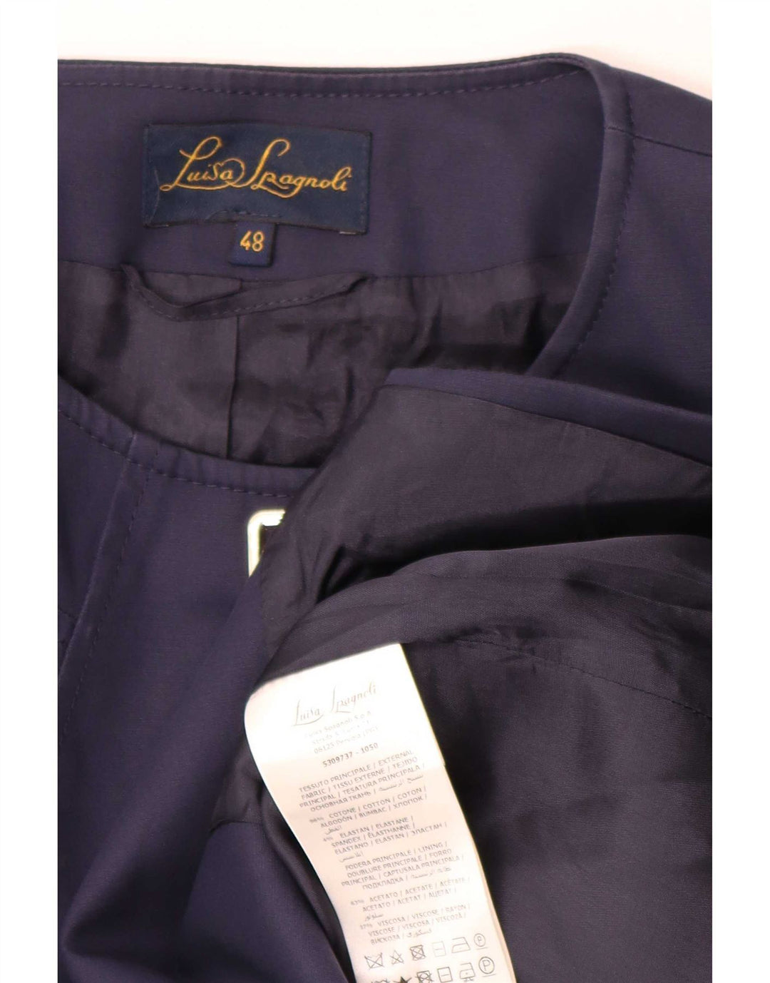 Luisa Spagnoli Dame 3-knaps 3/4-ærmet blazerjakke IT 48 XL Marineblå