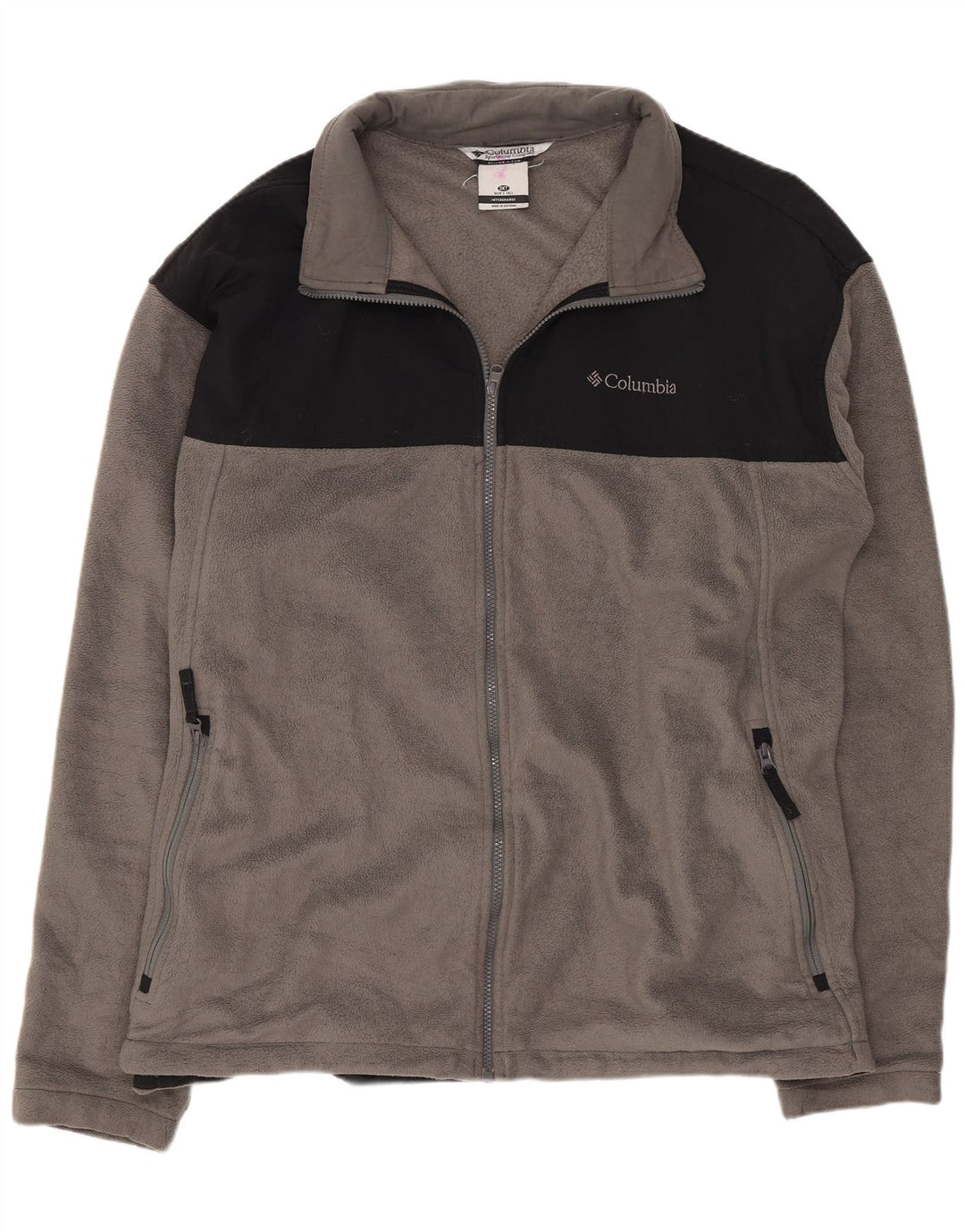 Columbia Herren Fleecejacke UK 46 3XL Graues Colourblock-Polyester