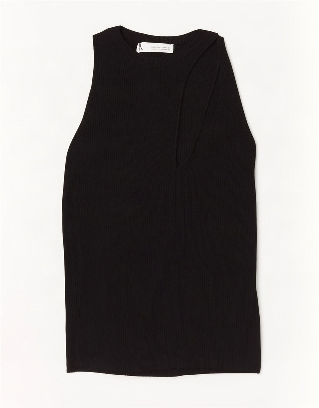 Zara Womens Crop Vest Top UK 8 Small Black Viscose