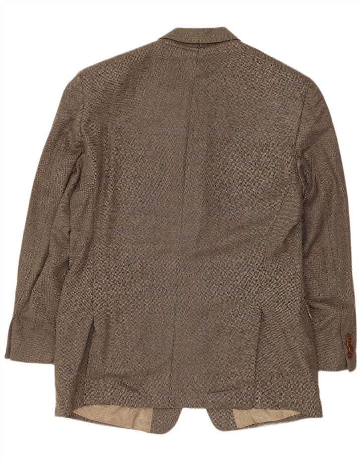 MICHAEL KORS Mens 3 Button Blazer Jacket UK 42 XL Brown Lambswool