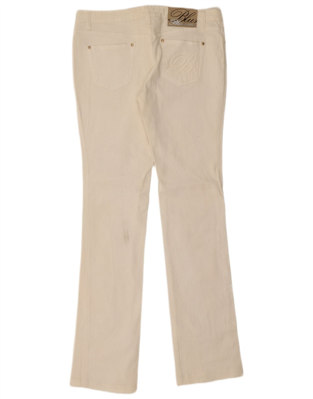 Jeans bootcut slim da donna Blumarine W30 L35 cotone bianco
