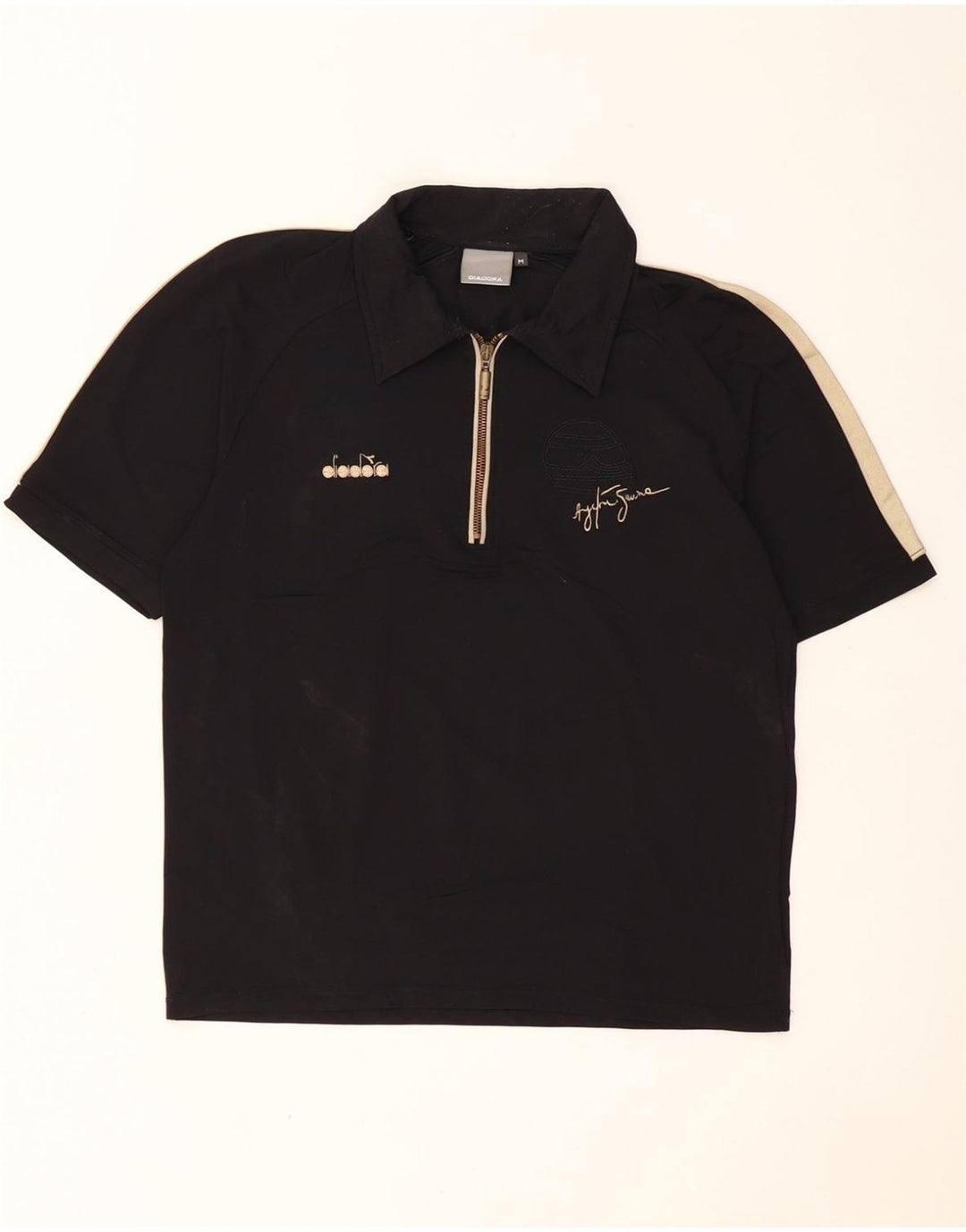 Polo grafica da uomo DIADORA Medium Black Colourblock in poliammide