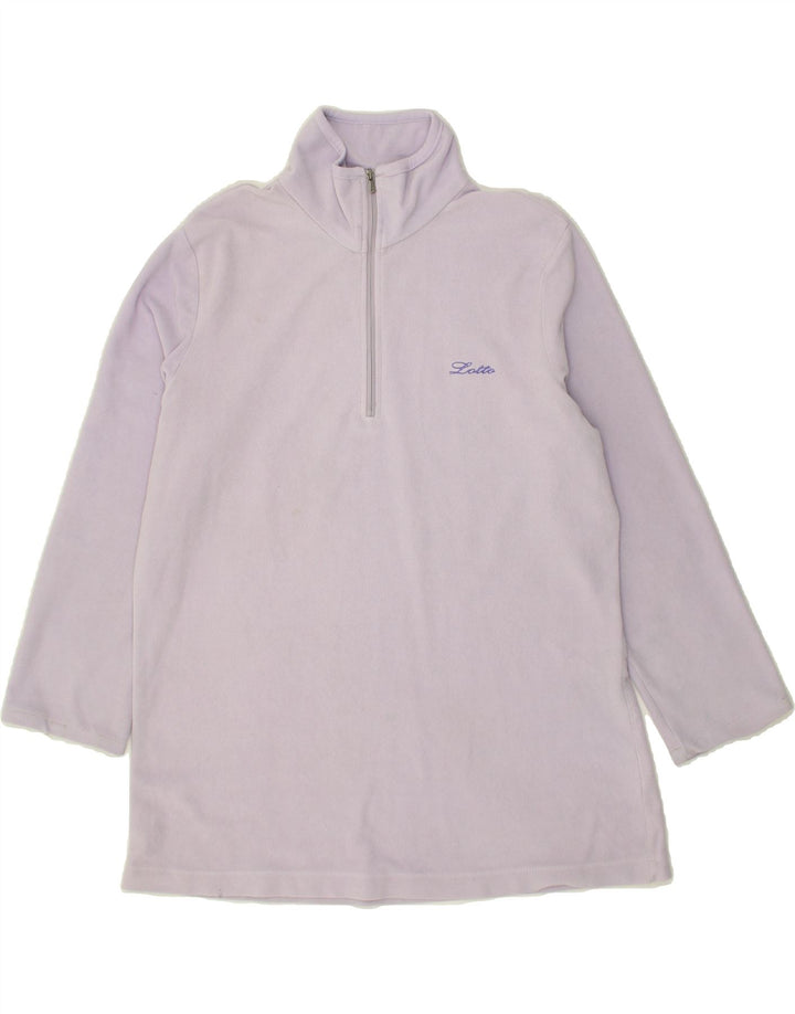 LOTTO Womens Zip Neck Fleece Jumper UK 14 Medium Purple Polyester Vintage Lotto and Second-Hand Lotto from Messina Hembry 