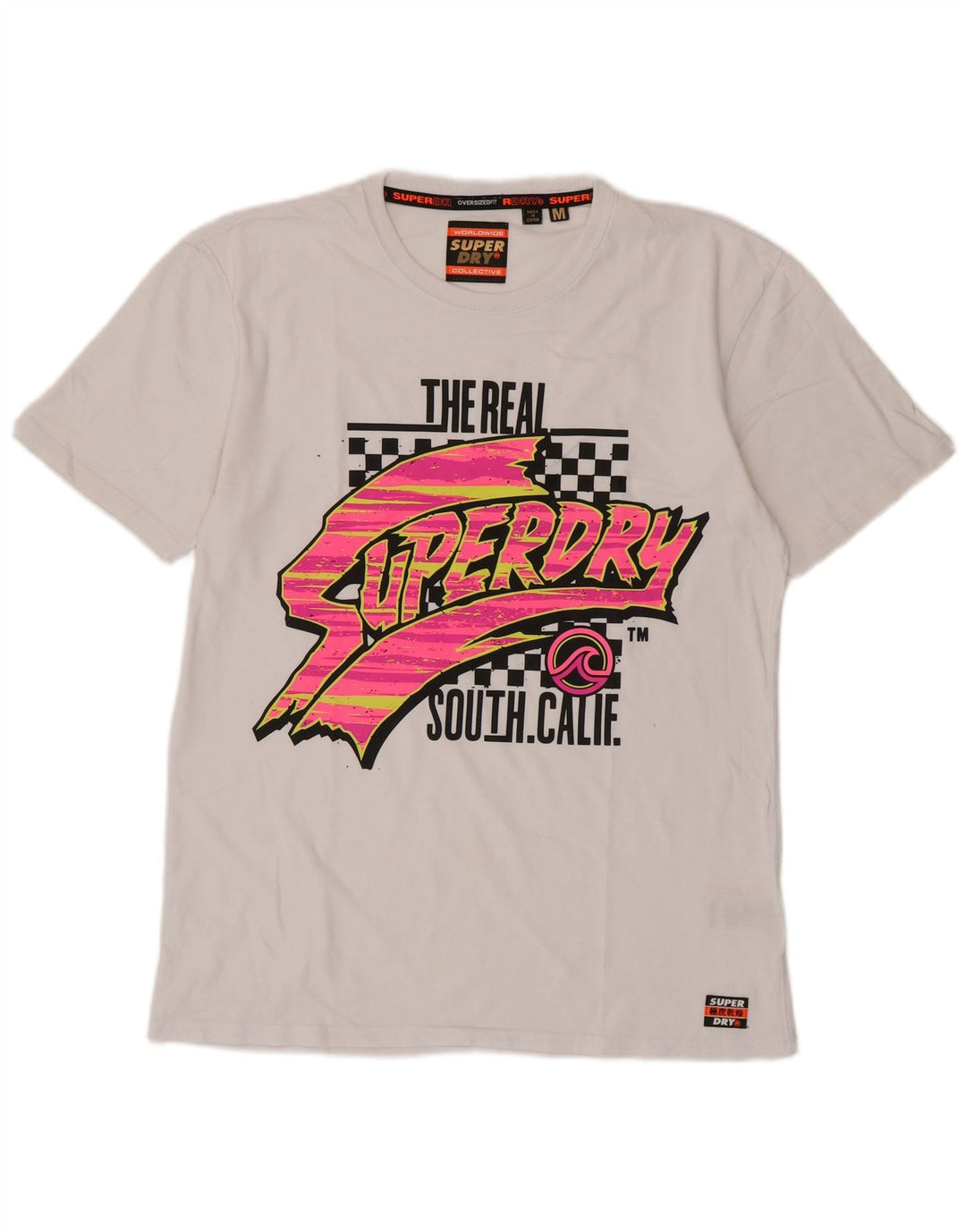 Superdry T-Shirt Graphique Homme Blanc Moyen Coton