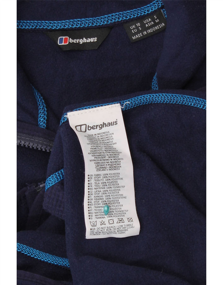Berghaus Womens Fleece Jacket UK 10 Small Navy Blue Polyester