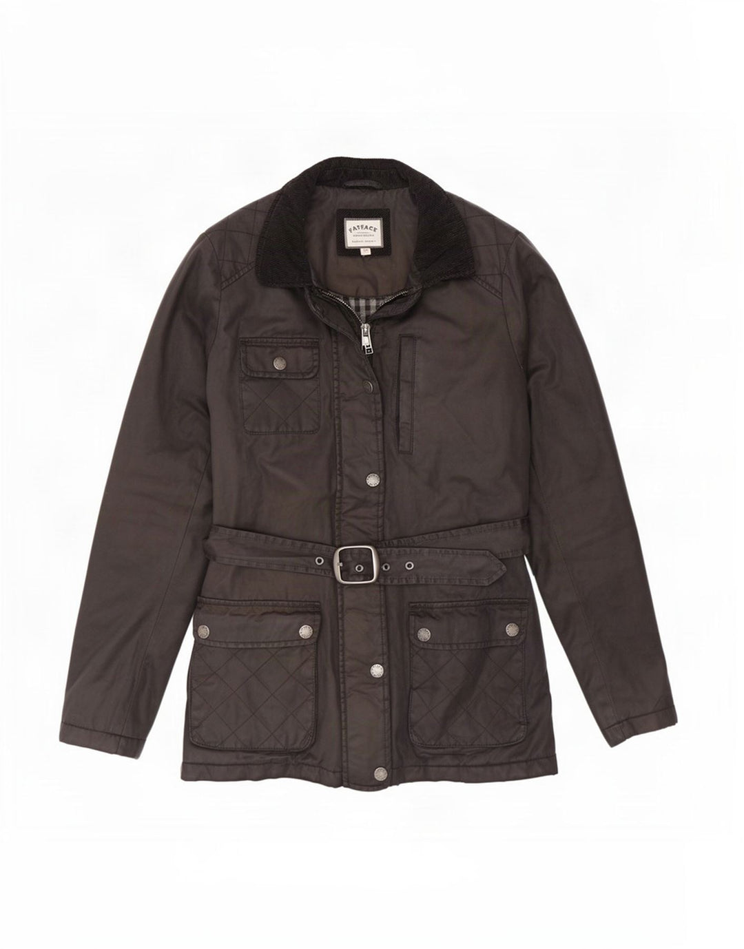 Chaqueta de algodón encerado extragrande para mujer de Fat Face UK 10 Small Grey
