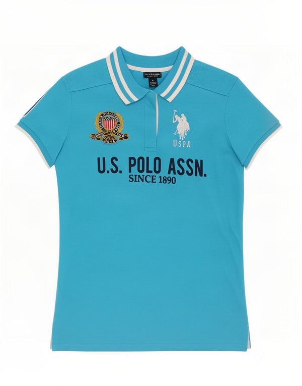 U.S. Polo Assn. Damen-Grafikhemd UK 14 Große blaue Baumwolle