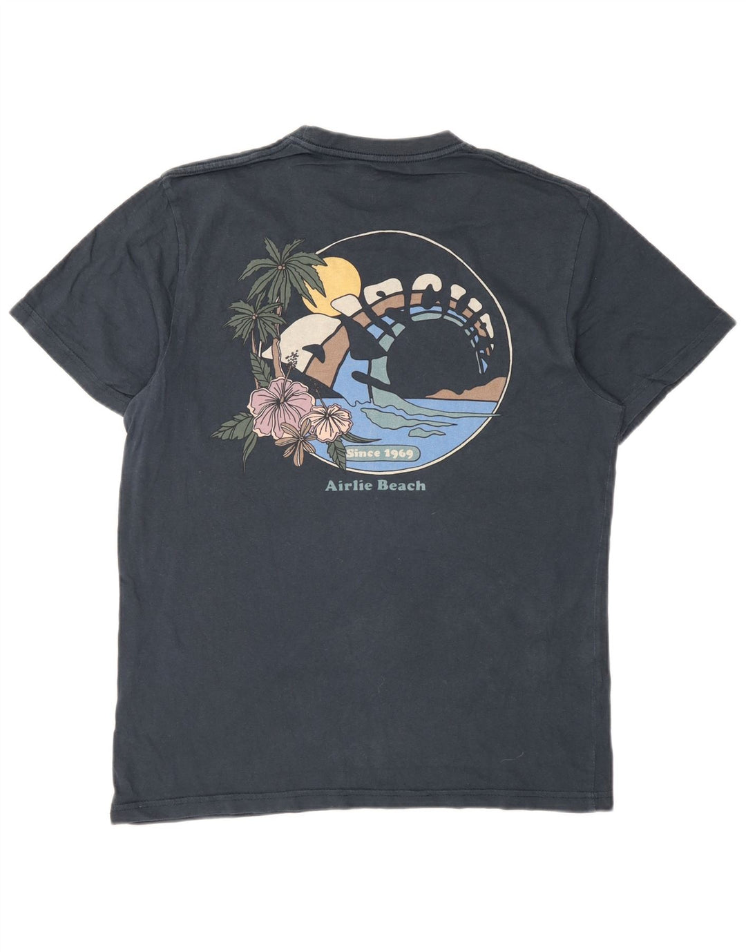 Rip Curl Mens Standard Fit Graphic T-Shirt Top Small Navy Blue Beach
