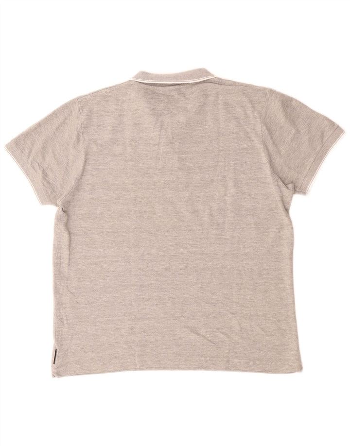 French Connection Mens Polo Shirt Large Grey Cotton