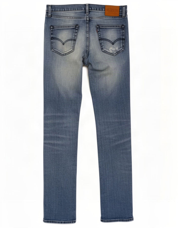 Jeans Levi's Uomo 511 Slim Distressed W34 L36 Cotone Blu