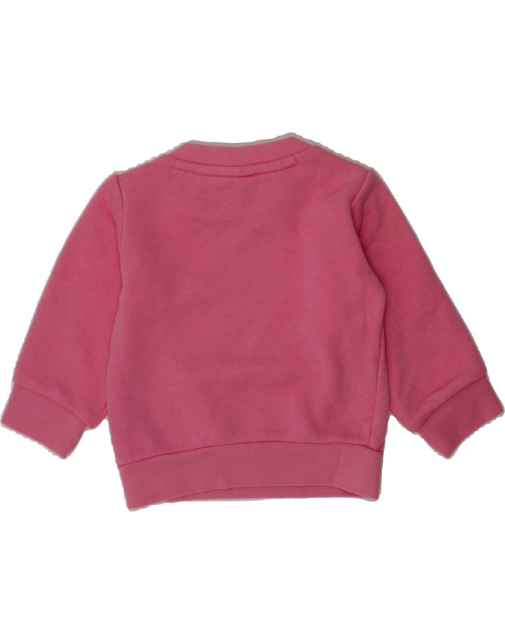 ADIDAS Baby Girls Graphic Sweatshirt Jumper 3-6 Months Pink Cotton Vintage Adidas and Second-Hand Adidas from Messina Hembry 