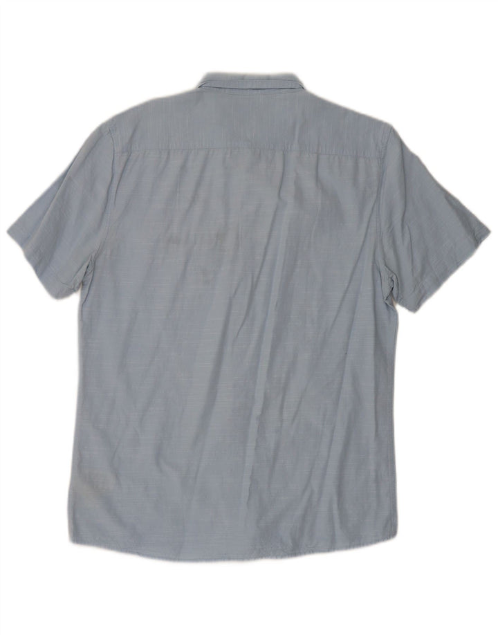 Lee Mens Short Sleeve Slim Fit Shirt Large Blue Cotton