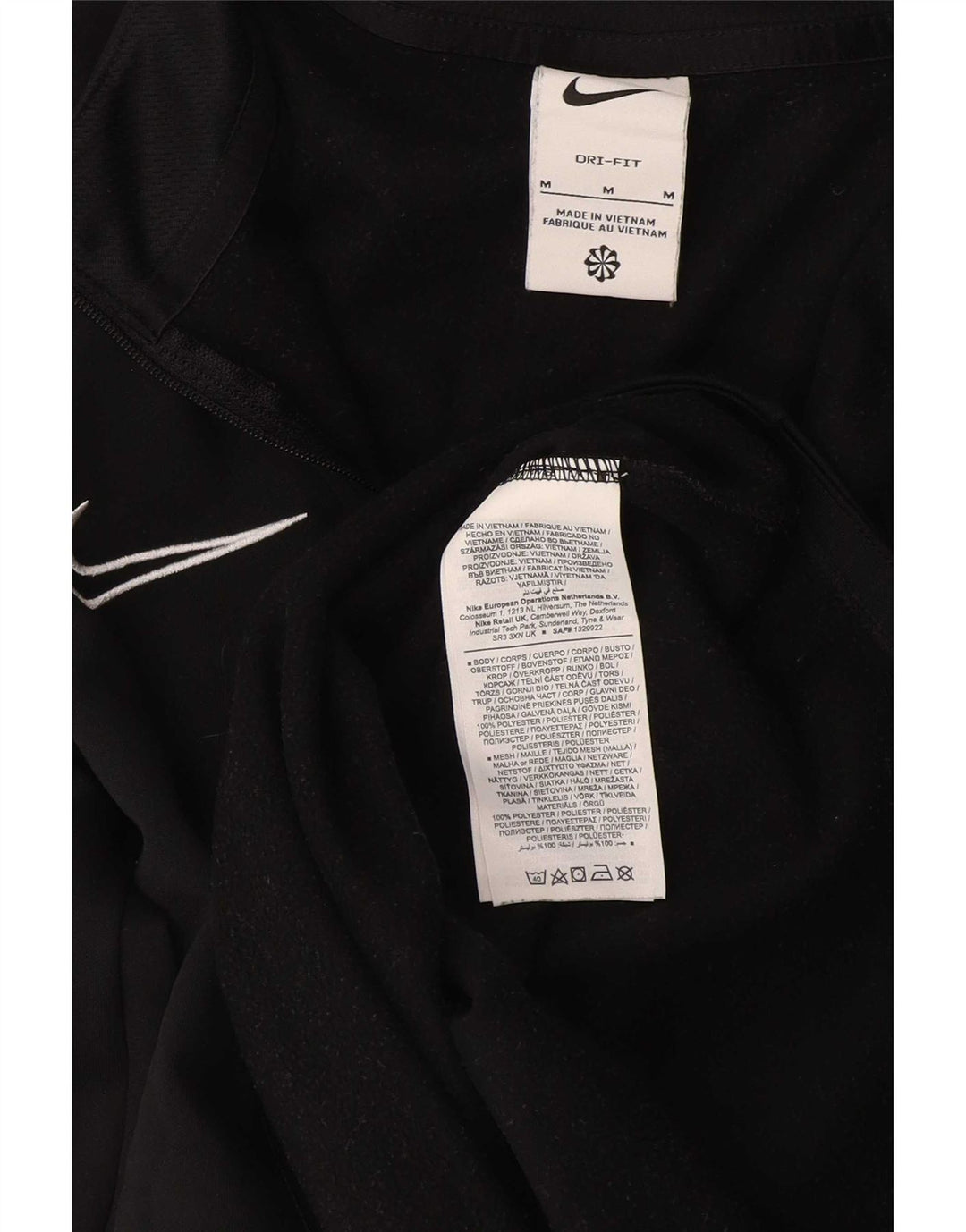 Maglia da tuta Nike Dri Fit con collo e zip da uomo, color block medio nero