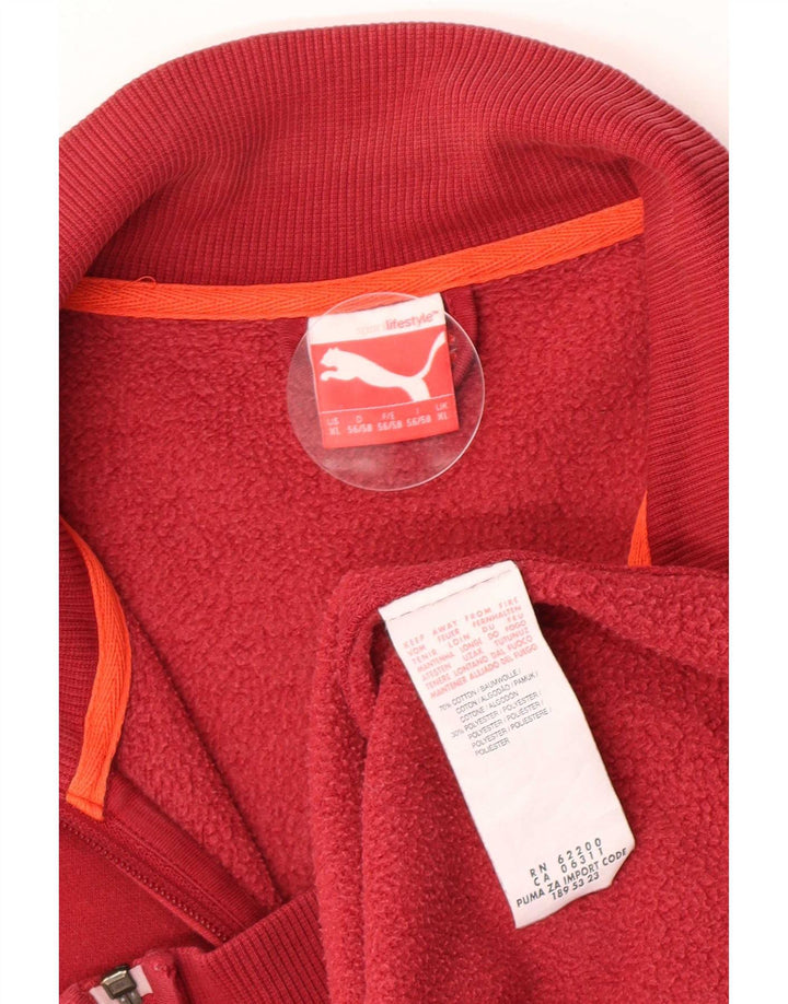 Puma Mens Tracksuit Top Jacket XL Burgundy Cotton