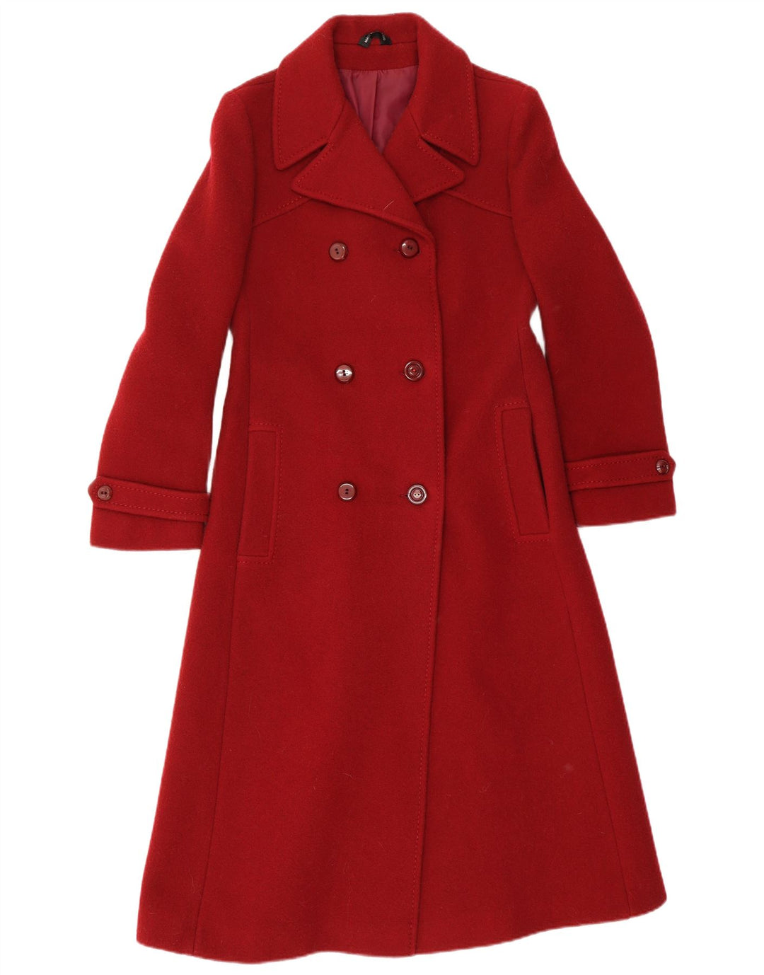Breckmoor Womens Double Breasted Coat UK 12 Medium Burgundy New Wool